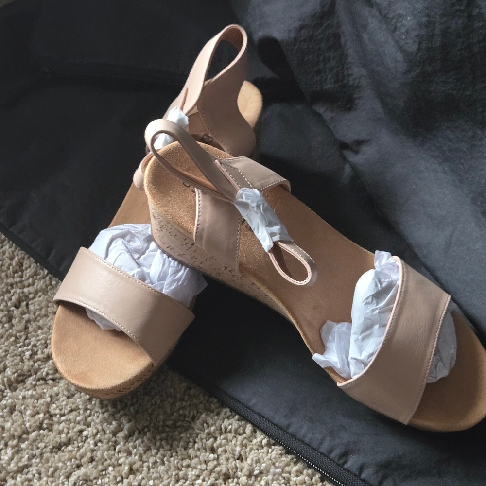 Dream‎ Pairs Nini-8 Wedge Sandals Women 10 Nude New Cork Platform Heel